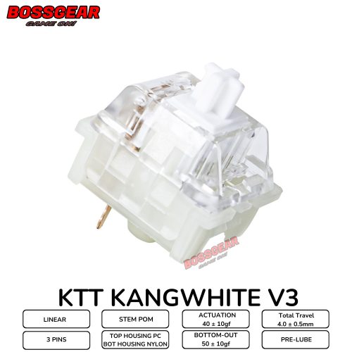 Switch KTT Kang White V3 Pre-Lube Factory ( Linear Switch ) 3 Pins