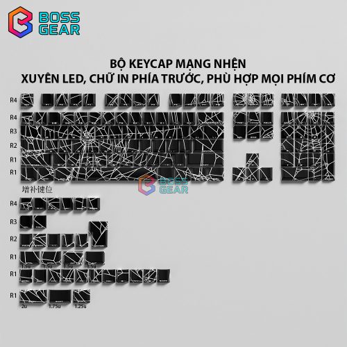 Alternative view of Bộ Keycap Mạng Nhện, Xuyên LED , Có Thể Lắp Được Cho Hầu Hết Bàn Phím Cơ!